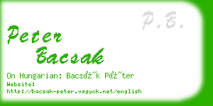 peter bacsak business card